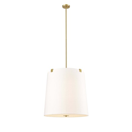 Z-Lite Weston Pendant, 6-Light, 24 In.W x 24 In.H, Modern Gold/White Linen 3501P24-MGLD
